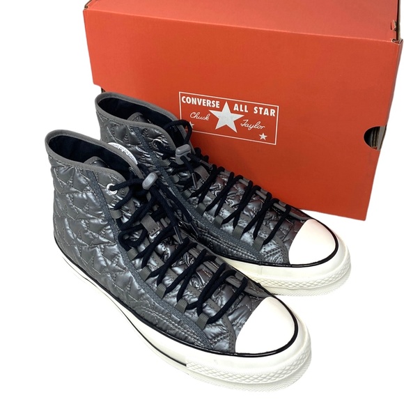 Converse Chuck 70 Quilted High Sneakers Women Size Synthetic Gray Shoes A08719C - Picture 4 of 8